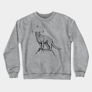 Mountain Lion - black line Crewneck Sweatshirt